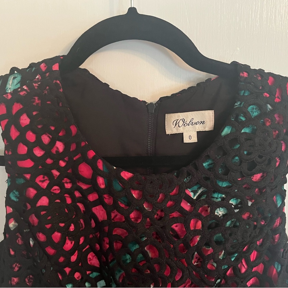 Wolven by Anthropologie Black Lace Overlay Party Dress - Picture 5 of 8